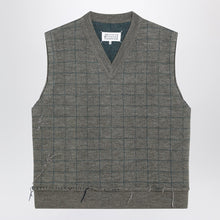  Maison Margiela Military green checked wool gilet
