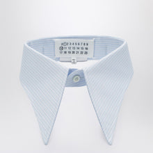  Maison Margiela Pointed collar in blue striped cotton