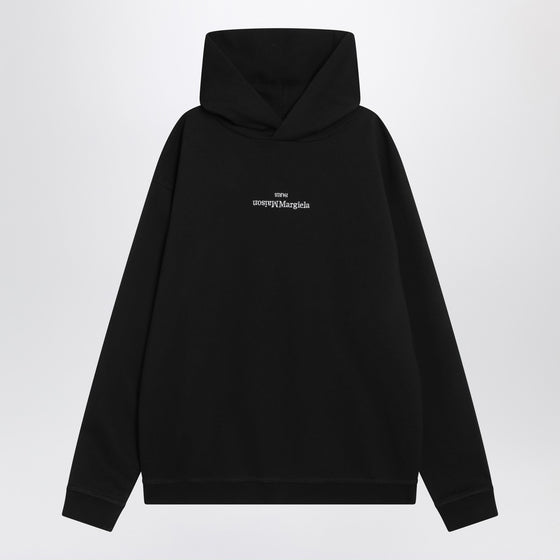 Maison Margiela Black hoodie with reversed logo