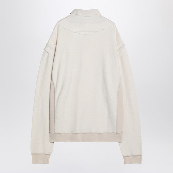 Maison Margiela Distressed-effect ecru sweatshirt