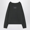 Maison Margiela Faded black sweatshirt with printed logo