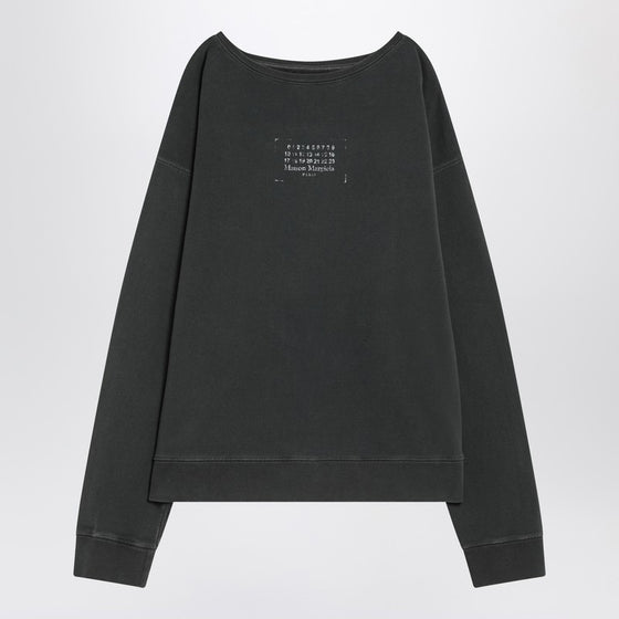 Maison Margiela Faded black sweatshirt with printed logo