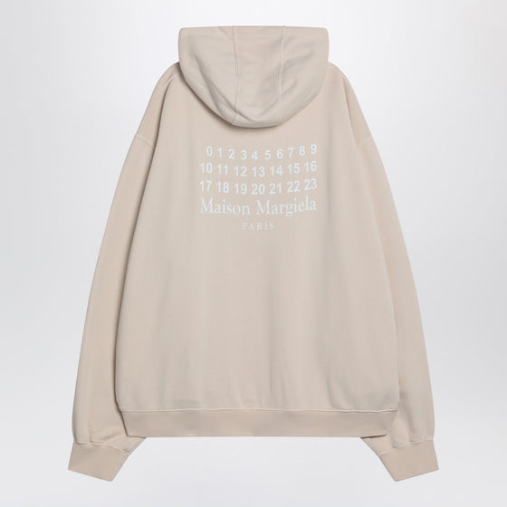 Maison Margiela Oversized écru hoodie with Numeric logo