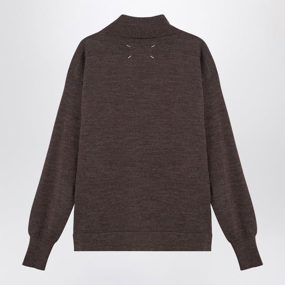 Maison Margiela Brown wool turtleneck sweater