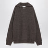 Maison Margiela Brown wool sweater with zip