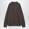 Maison Margiela Brown wool sweater with zip