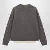 Maison Margiela Crewneck lambswool sweater in mud and ecru