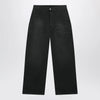 Maison Margiela Double-dyed work trousers in black cotton with spots