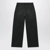 Maison Margiela Double-dyed work trousers in black cotton with spots