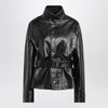 Maison Margiela Black cotton laminated belted jacket
