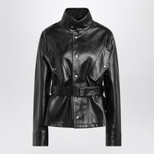  Maison Margiela Black cotton laminated belted jacket