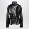 Maison Margiela Black cotton laminated belted jacket