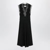 Maison Margiela Black silk midi dress with lace