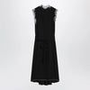 Maison Margiela Black silk midi dress with lace