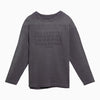 Maison Margiela Aubergine-coloured cotton sweater with logo