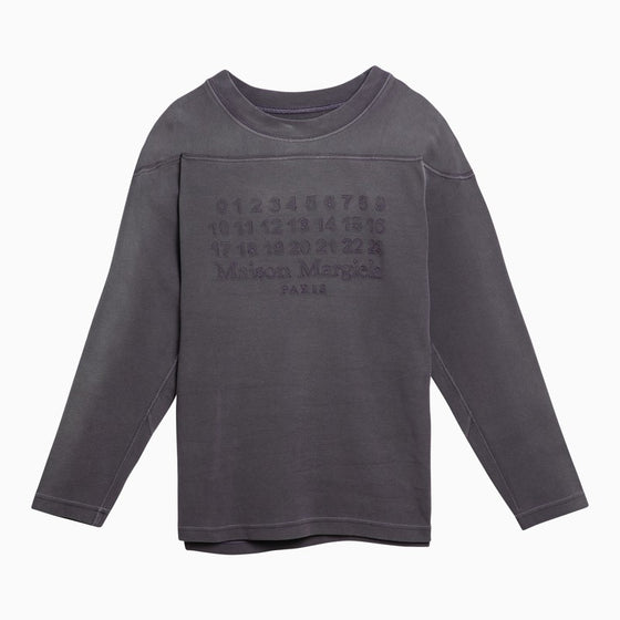 Maison Margiela Aubergine-coloured cotton sweater with logo