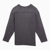 Maison Margiela Aubergine-coloured cotton sweater with logo