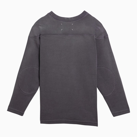 Maison Margiela Aubergine-coloured cotton sweater with logo