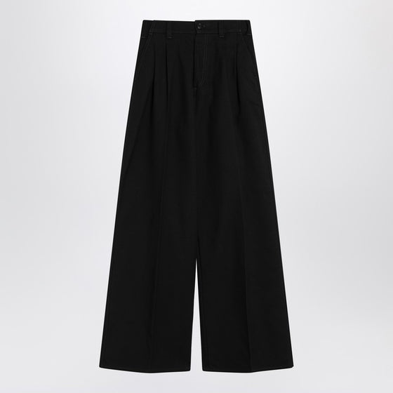 Maison Margiela Wide black pants in cotton and wool
