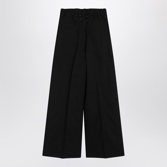 Maison Margiela Wide black pants in cotton and wool