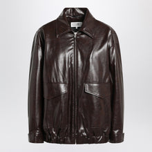  MM6 Maison Margiela Burgundy faux leather jacket