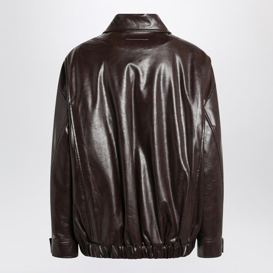 MM6 Maison Margiela Burgundy faux leather jacket
