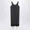 MM6 Maison Margiela Grey midi slip dress with lace trims