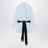 MM6 Maison Margiela Light blue cotton shirt with gloves
