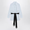 MM6 Maison Margiela Light blue cotton shirt with gloves