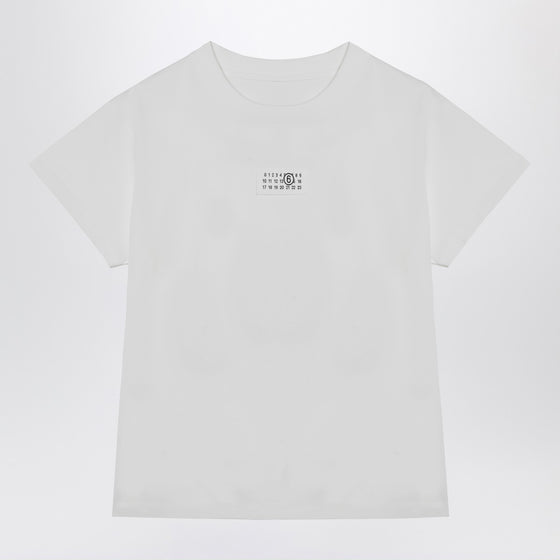 MM6 Maison Margiela White T-shirt with Numeric Signature patch