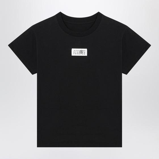 MM6 Maison Margiela Black T-shirt with Numeric Signature patch