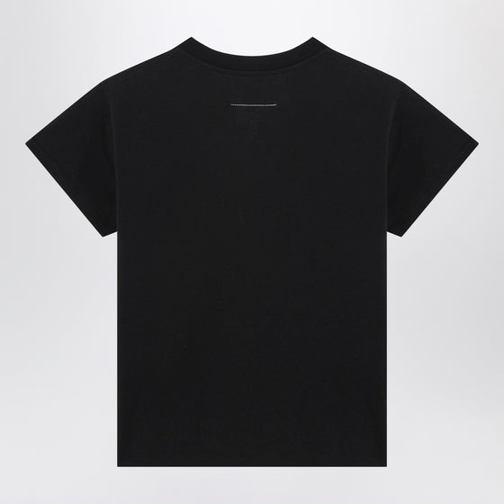 MM6 Maison Margiela Black T-shirt with Numeric Signature patch