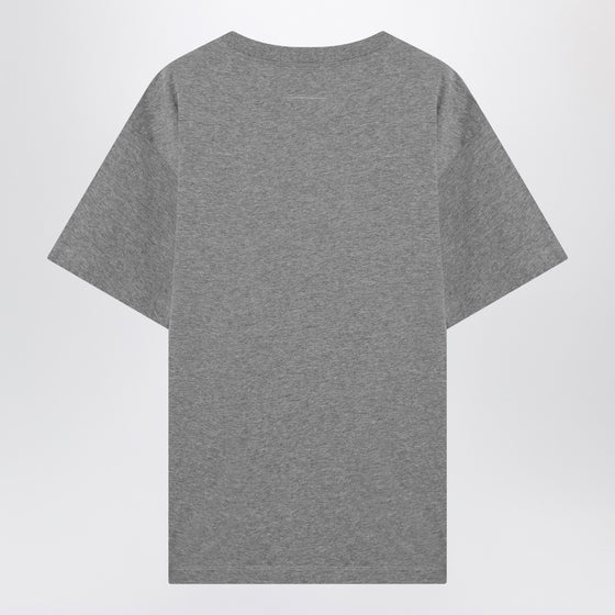 MM6 Maison Margiela Grey mélange cotton T-shirt with gloves
