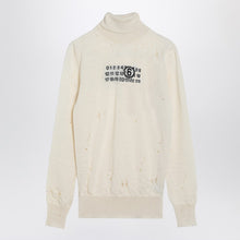  MM6 Maison Margiela Distressed turtleneck sweater with Numeric Signature
