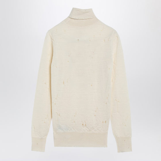 MM6 Maison Margiela Distressed turtleneck sweater with Numeric Signature