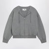 MM6 Maison Margiela Felpa con zip e coulisse in cotone grigia