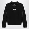 MM6 Maison Margiela Wool-blend sweater with contrast trim in black