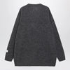 MM6 Maison Margiela Grey mélange oversized V-neck knit sweater