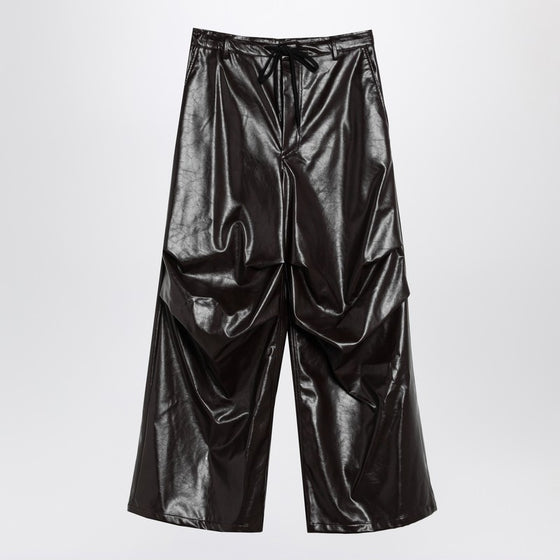 MM6 Maison Margiela Shiny burgundy wide trousers