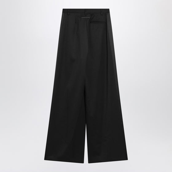 MM6 Maison Margiela Black satin palazzo pants