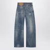 MM6 Maison Margiela Distressed wide-leg denim jeans in medium blue
