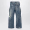 MM6 Maison Margiela Distressed wide-leg denim jeans in medium blue