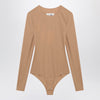 MM6 Maison Margiela Skin-tone bodysuit in lycra jersey