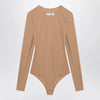 MM6 Maison Margiela Skin-tone bodysuit in lycra jersey