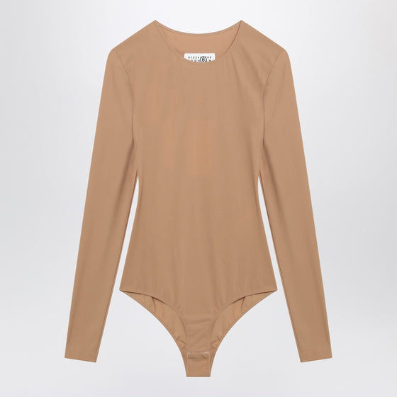 MM6 Maison Margiela Skin-tone bodysuit in lycra jersey