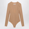MM6 Maison Margiela Skin-tone bodysuit in lycra jersey