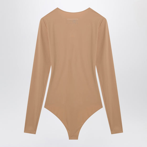 MM6 Maison Margiela Skin-tone bodysuit in lycra jersey