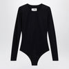 MM6 Maison Margiela Black lycra jersey bodysuit