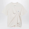 MM6 Maison Margiela Écru draped T-shirt with logo patch