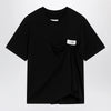 MM6 Maison Margiela Black draped T-shirt with logo patch